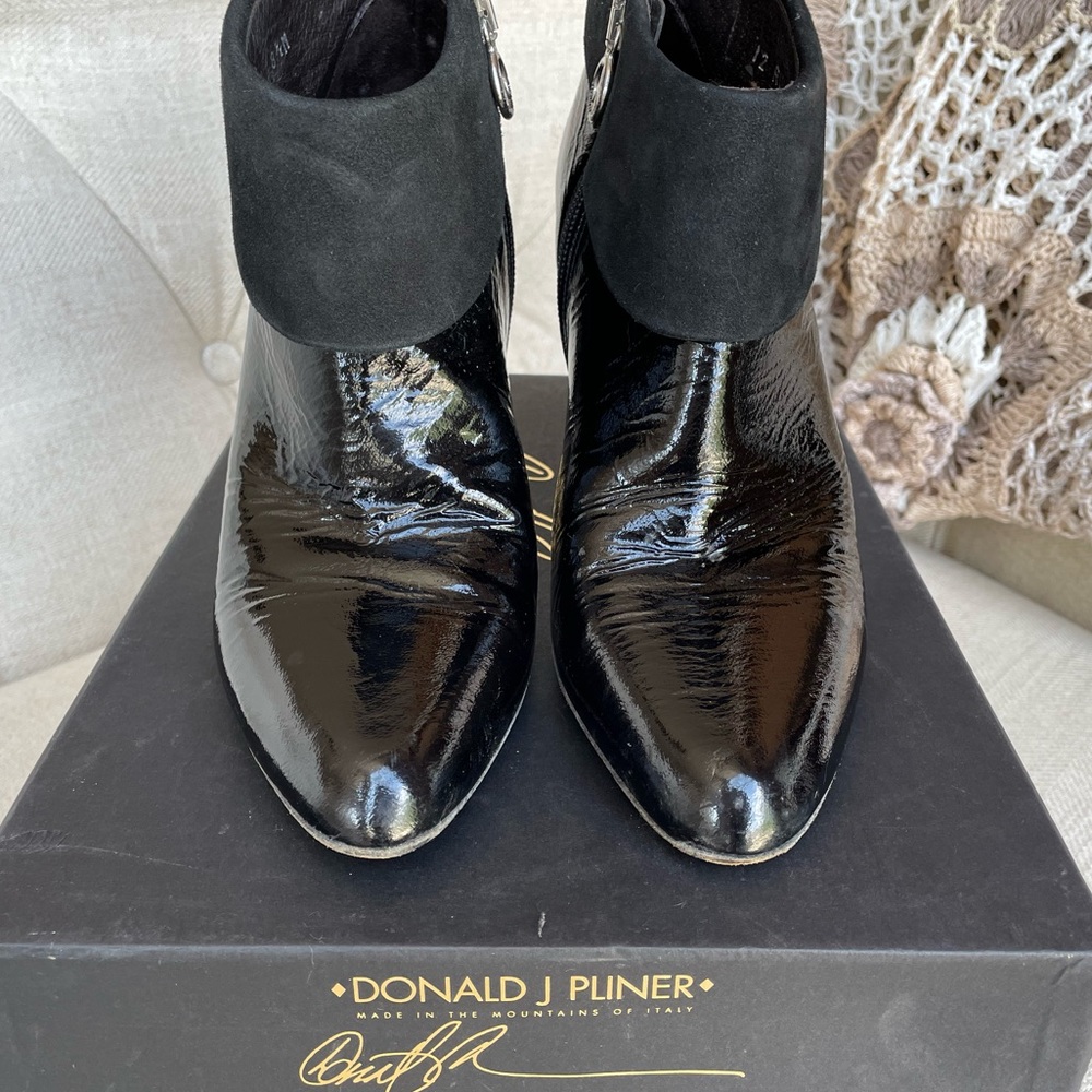 Patent/suede leather booties - Picture 6 of 8